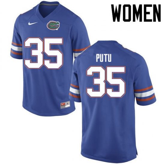 Women's Florida Gators #35 Joseph Putu NCAA Nike Blue Authentic Stitched College Football Jersey EDX7462TP